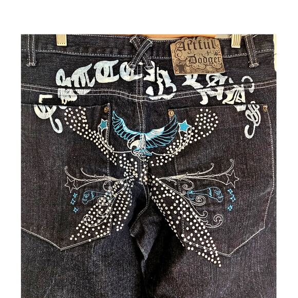 Artful Dodger Vintage Y2K, Cutter Lads, Rhinestone Jeans Sz 33 - Picture 1 of 10